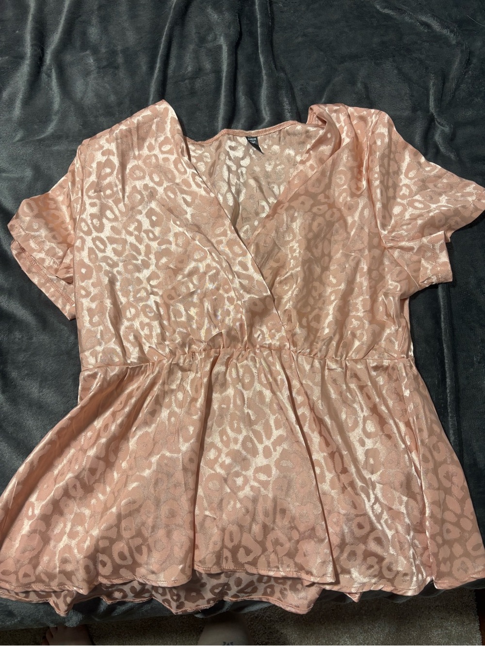 Light Pink, Leopard Print, Blouse